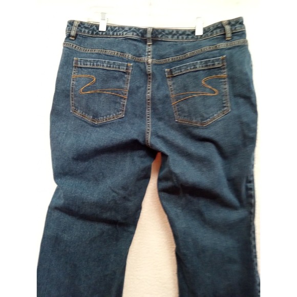 Liz Claiborne Womens Plus Size 22W Reg. Straight Leg Stretch Pockets Blue Jeans - Picture 11 of 13